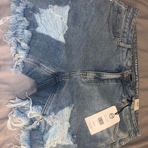Fashion to figure high rise cut off denim shorts
